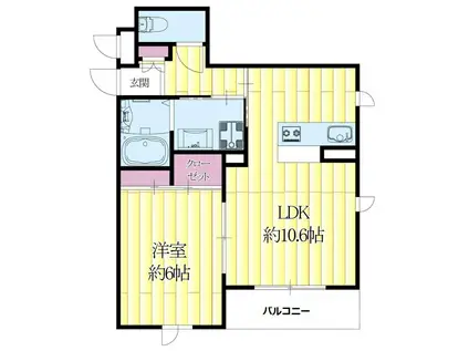 LIEN HILLS(1LDK/2階)の間取り写真