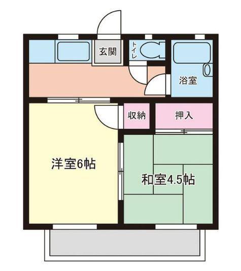 ピアパークI(2K/2階)の間取り写真