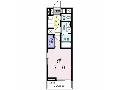 シャイン コート カミサワ(1K/2階)の間取り写真