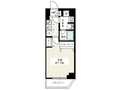 REALIZE蒲田II(1K/4階)の間取り写真