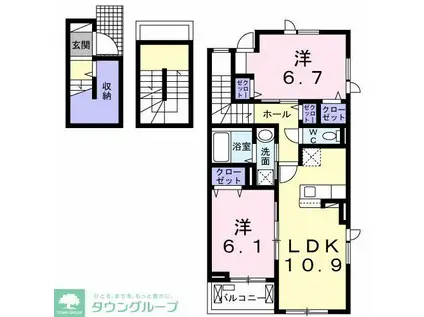 カーサ・エスカリエ(2LDK/3階)の間取り写真