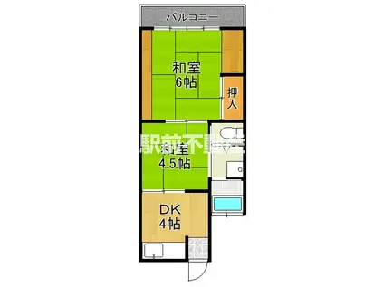 内田アパート(2DK/1階)の間取り写真