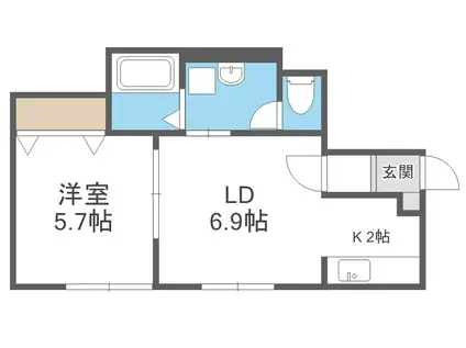CHERIR(1LDK/2階)の間取り写真