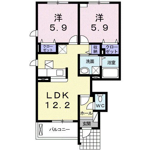 アナリーゼ(2LDK/1階)の間取り写真