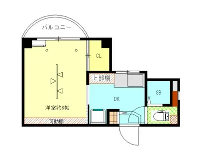 LIGARE KASHII(1K/3階)の間取り写真