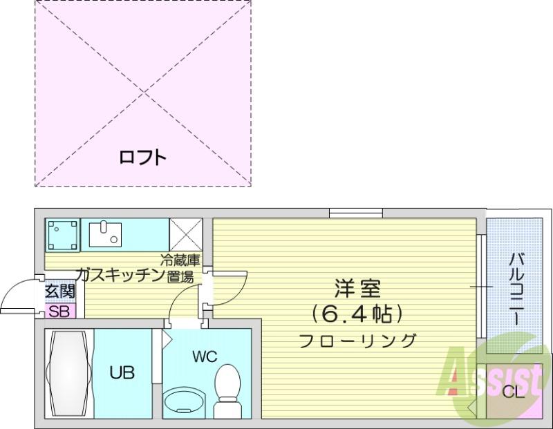 グリーンハイツ(1K/2階)の間取り写真