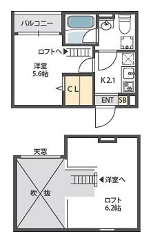 ファーストゲートコウベ(1K/1階)の間取り写真