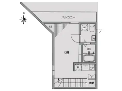 薫木荘(1K/2階)の間取り写真
