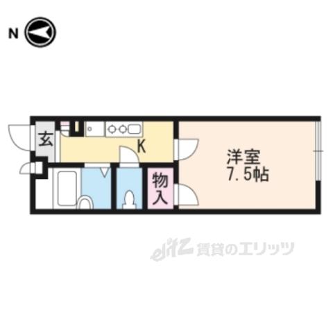 レオパレス山科御陵(1K/1階)の間取り写真