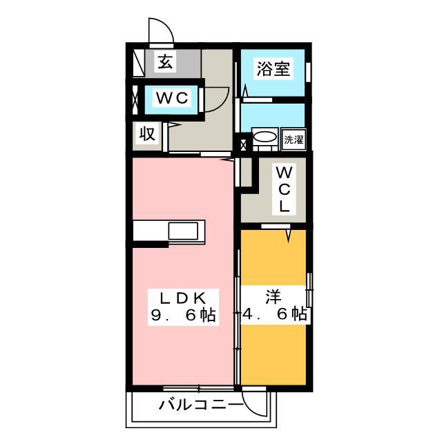 ささら弐番館(1LDK/2階)の間取り写真