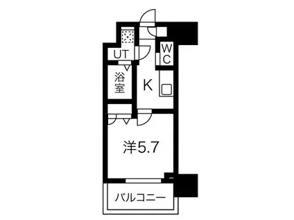 レオンコンフォート難波ブラン(1K/4階)の間取り写真