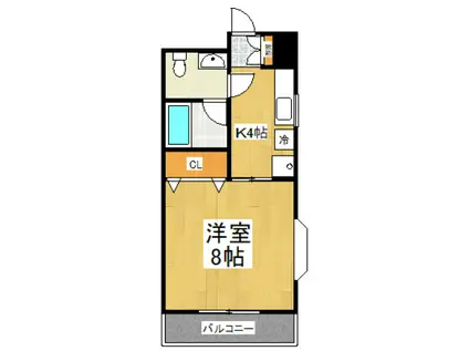 ヴィラフィオーレ(1K/1階)の間取り写真