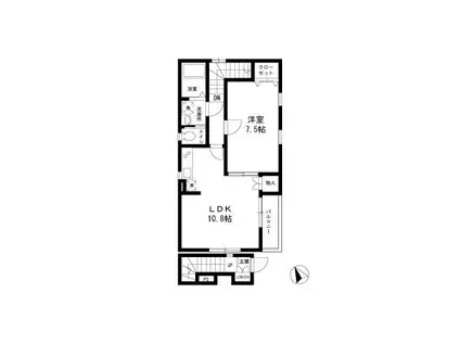 メゾン太陽I(1LDK/2階)の間取り写真