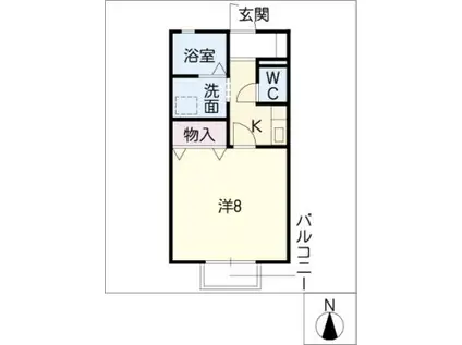 メゾンドRII(1K/1階)の間取り写真