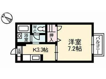 ラ・コンペールB(1K/1階)の間取り写真