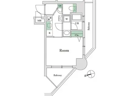 プロフ南大井(1K/8階)の間取り写真