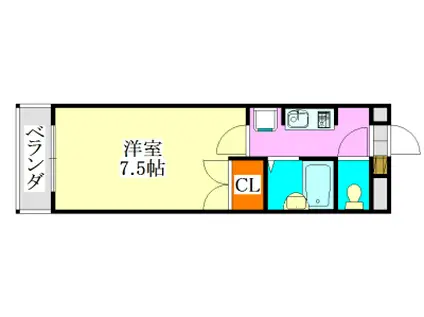 ボワ・リジェール(1K/1階)の間取り写真