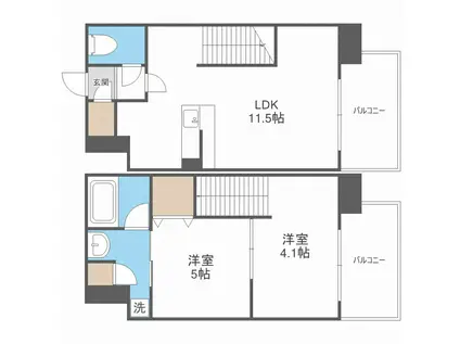 MODERN PALLAZO博多駅南AXIA(2LDK/6階)の間取り写真