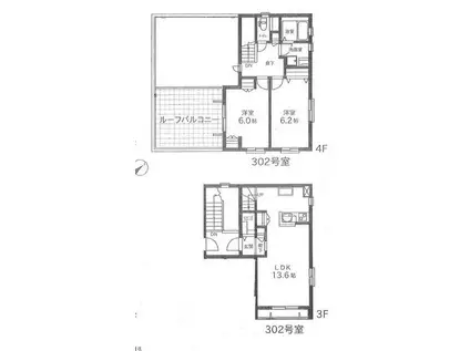 フェリーチェ(2LDK/4階)の間取り写真