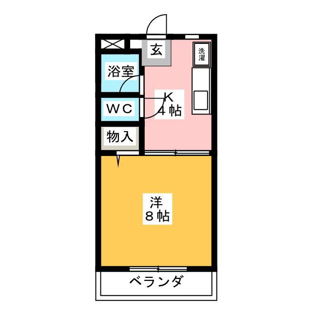 カーサ垂水山(1K/2階)の間取り写真