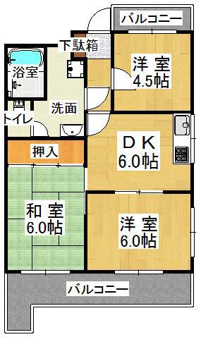 サンシャイン舞子(3DK/3階)の間取り写真