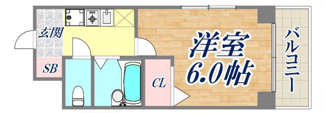 夙川チェリーハウス(1K/2階)の間取り写真