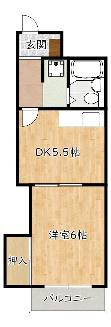 メゾンサプリーム(1DK/6階)の間取り写真
