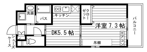 セントノーヴァ(1DK/3階)の間取り写真