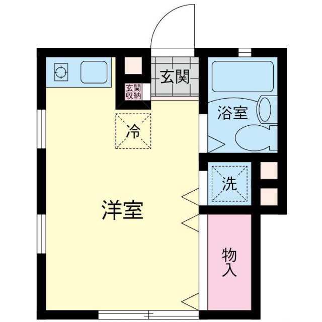 ジュネス白楽(ワンルーム/1階)の間取り写真
