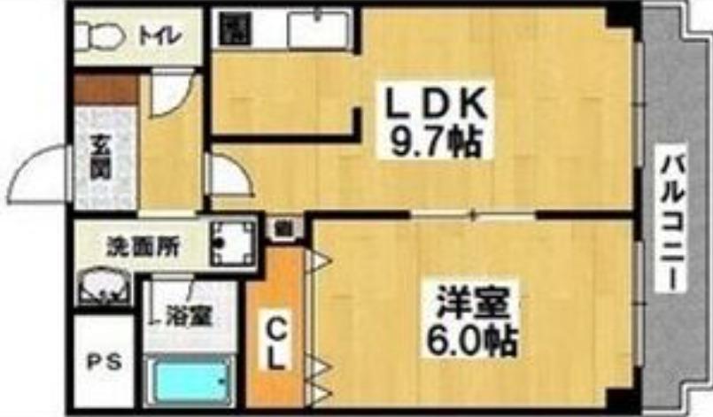 トゥールビヨン(1LDK/1階)の間取り写真