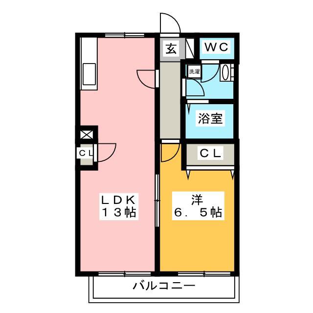 メゾンK(1LDK/2階)の間取り写真