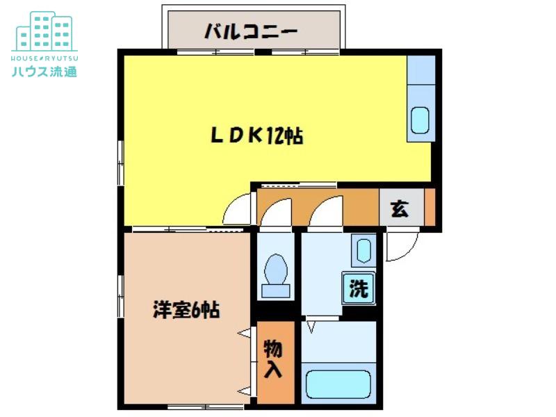 ウィルモア東町(1LDK/2階)の間取り写真