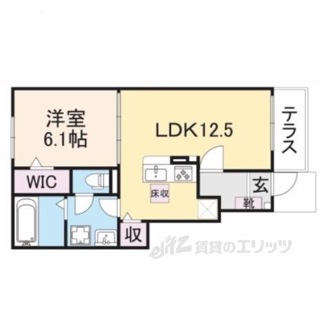 グラース・カーサ(1LDK/1階)の間取り写真