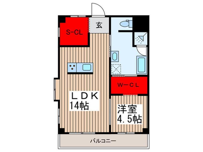 パレマロン(1LDK/5階)の間取り写真