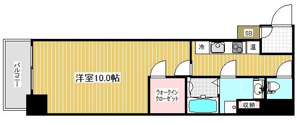アスヴェル神戸元町2(1K/2階)の間取り写真