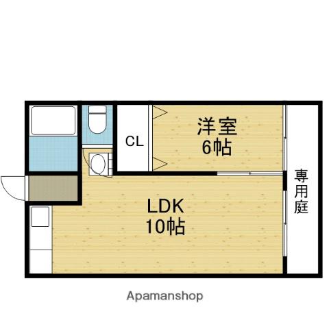田中・大村ハイツ(1LDK/1階)の間取り写真