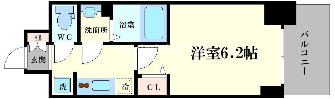 プレサンス福島ミッドエル(1K/4階)の間取り写真