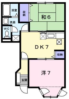 グリーンコート東館D(2DK/1階)の間取り写真