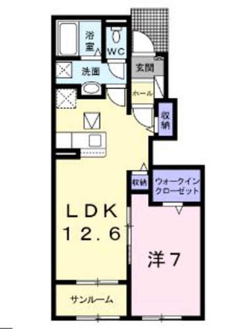 グランデ クォーレ(1LDK/1階)の間取り写真
