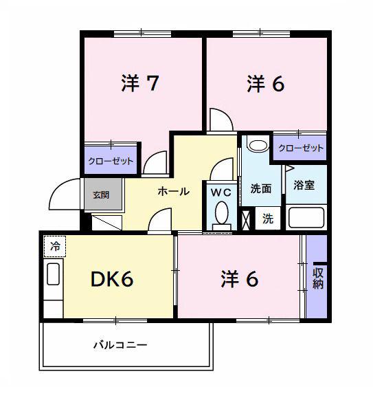 T&MII(3DK/1階)の間取り写真