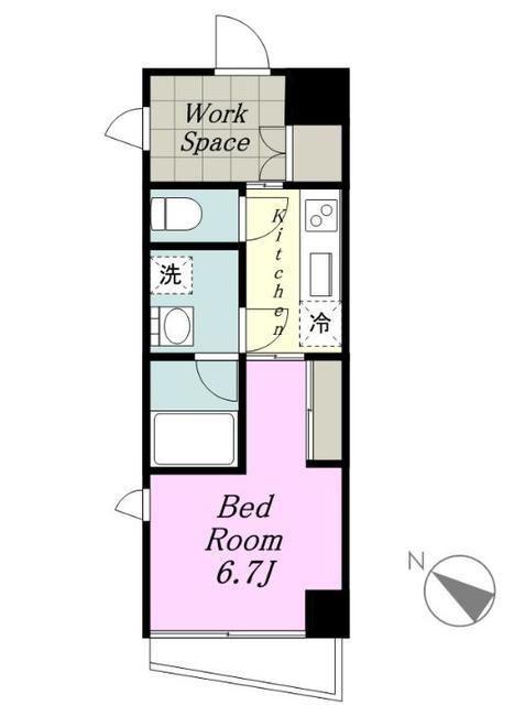 ZOOM都庁前(1K/4階)の間取り写真