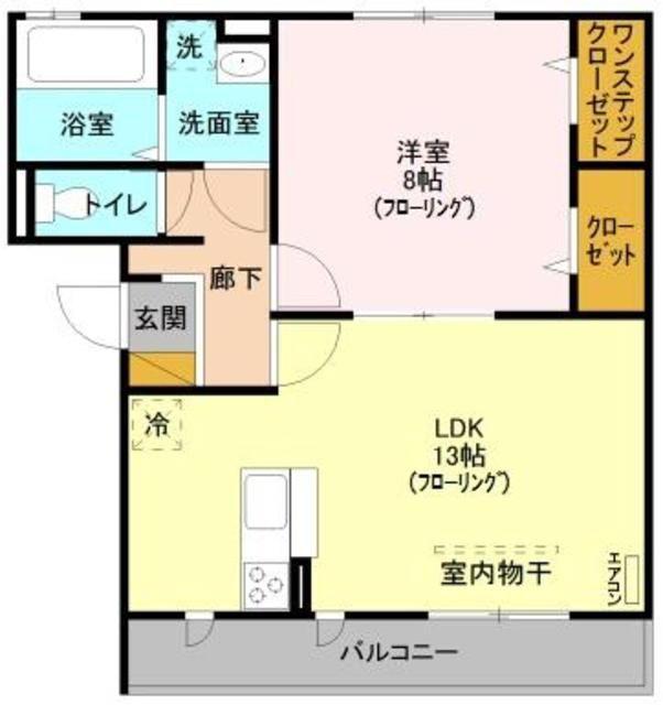 WINDWARD(1LDK/1階)の間取り写真