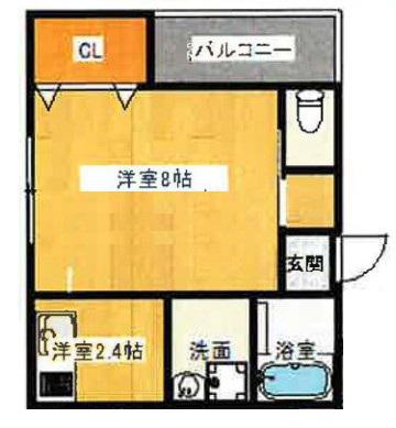 ステラコート(1K/1階)の間取り写真