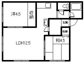 ノースコート19(2LDK/2階)の間取り写真
