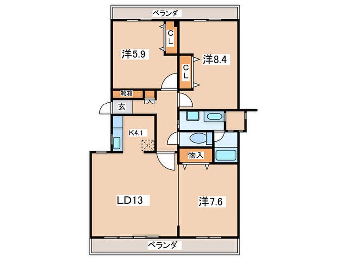 コンフォリア鷺沼三丁目(3LDK/3階)の間取り写真