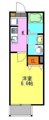 クレストコート和名ヶ谷(1K/1階)の間取り写真