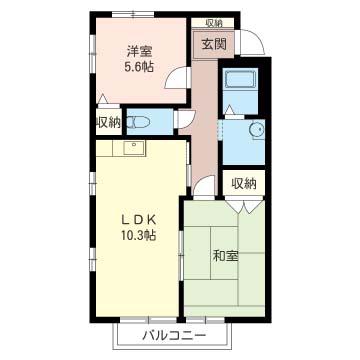 セードル用賀(2LDK/2階)の間取り写真
