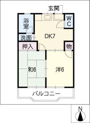 フローレンス山内(2DK/1階)の間取り写真