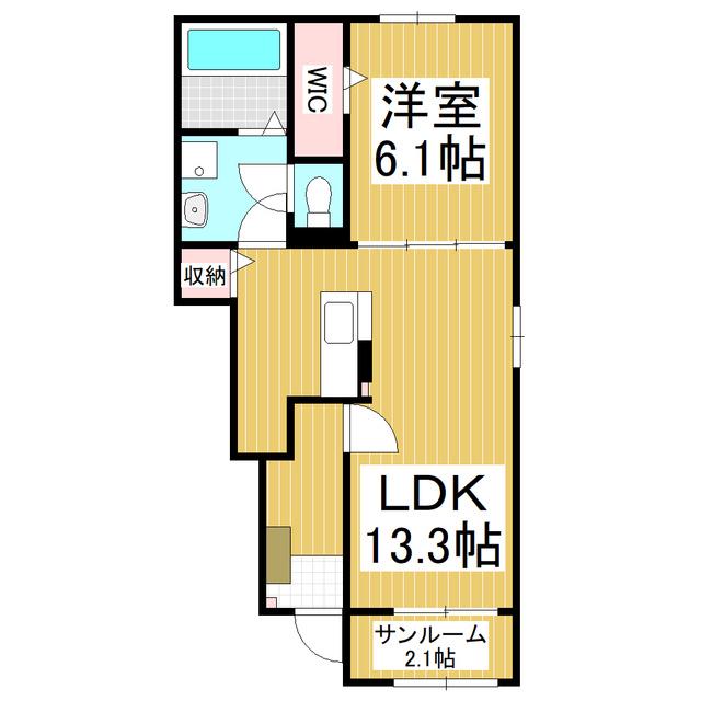 リブハピネス B(1LDK/1階)の間取り写真