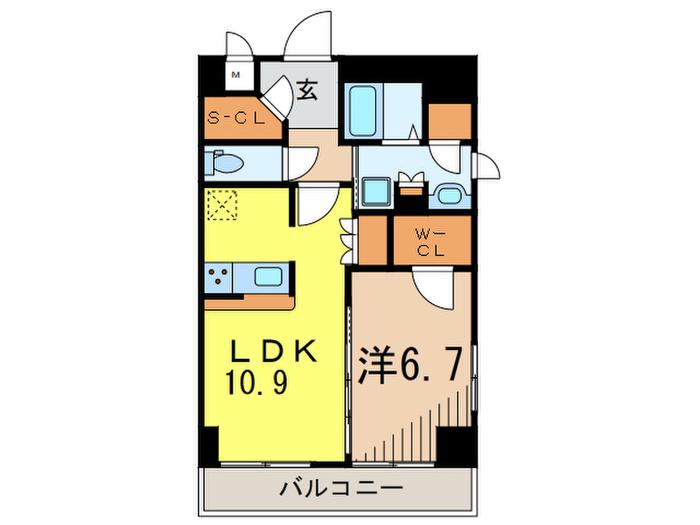 ZINNIA大森西(1LDK/5階)の間取り写真